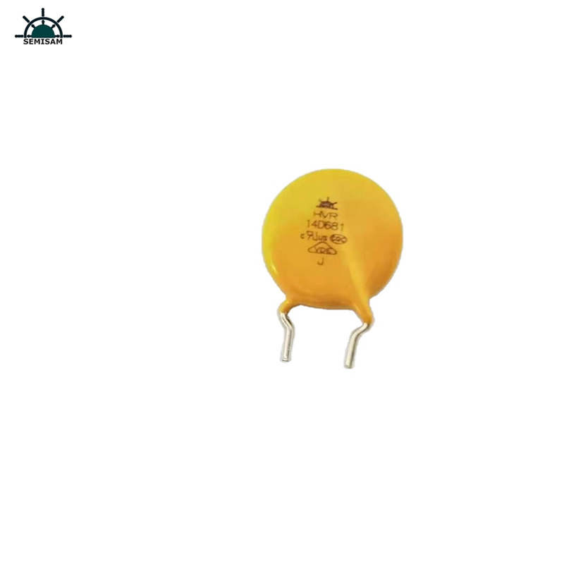 ODM OEM Chine Dispositif de protection Diamètre de la résine époxy jaune 14MM 14D681 Résistance à la varistance d\'oxyde de zinc