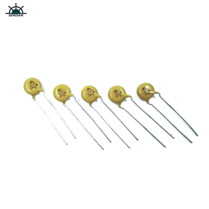 Chine Composants électroniques ODM, varisteur d\'oxyde de zinc MOV de 7mm jaune 7mm pour l\'appareil ménager